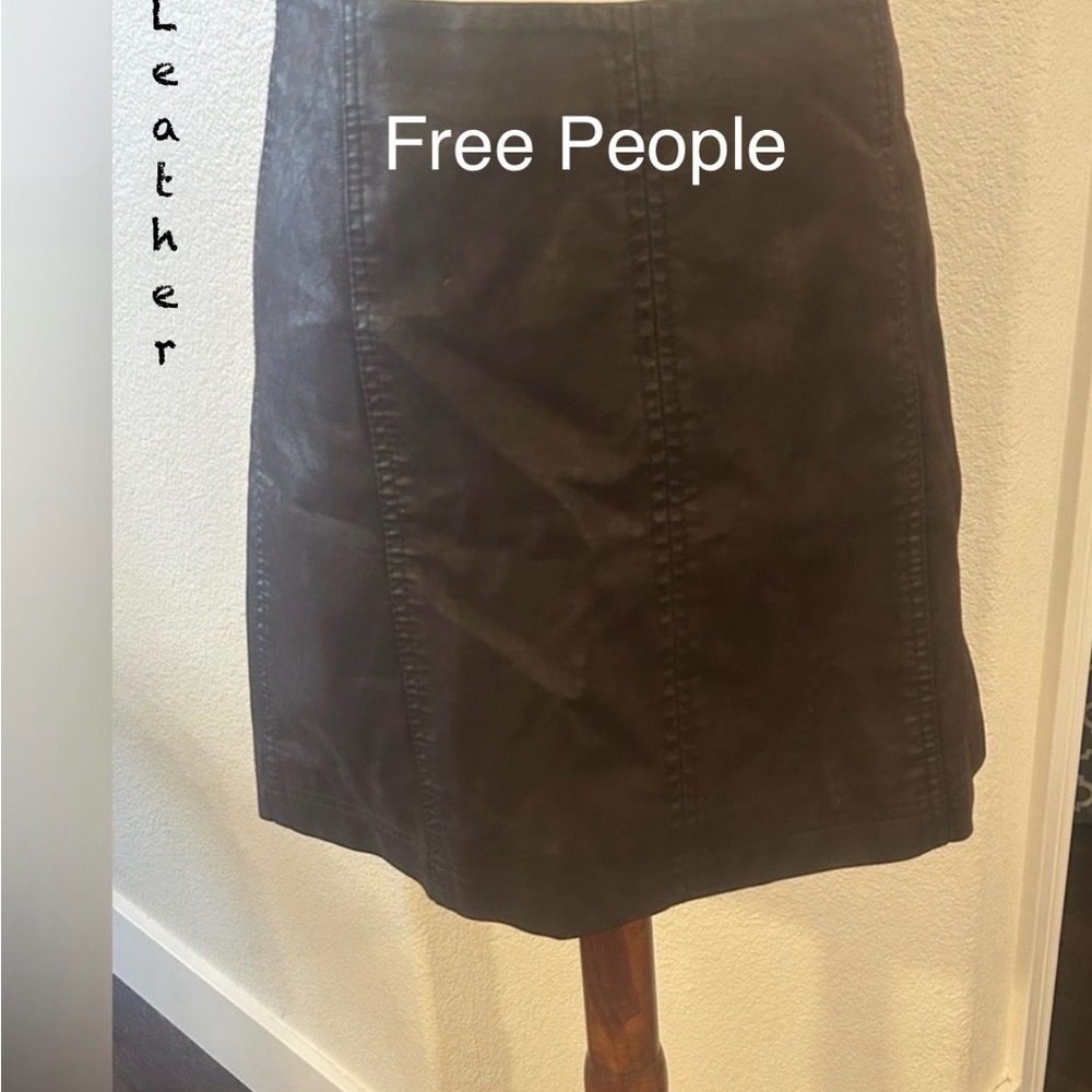 Free People Leather Skirt